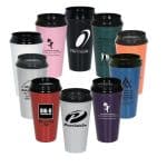 Custom 16 Oz. Double Wall Insulated Travel Tumbler w/Black Slider Lid