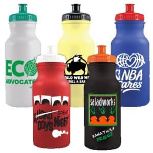 Custom 20 Oz. Colored Bike Bottle w/Push Pull Cap
