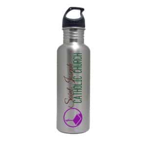 Custom 25 Oz. Stainless Steel Water Bottle w/Black Loop Lid