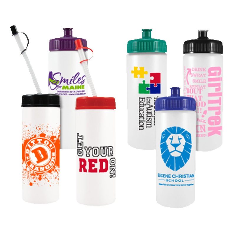 Custom 16 Oz. White Sports Bottle - 2
