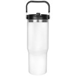 Custom 30 Oz. Vacuum Insulated Stainless Steel Tumbler w/Copper Lining & Straw Handle Lid - 1
