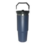 Custom 30 Oz. Vacuum Insulated Stainless Steel Tumbler w/Copper Lining & Straw Handle Lid - 3