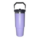 Custom 30 Oz. Vacuum Insulated Stainless Steel Tumbler w/Copper Lining & Straw Handle Lid - 4