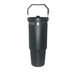 Custom 30 Oz. Vacuum Insulated Stainless Steel Tumbler w/Copper Lining & Straw Handle Lid - 9